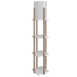 Φωτιστικό Δαπέδου Με Ραφάκια Nora 390FLH1146 21x135cm E27 60W Natural-White Opviq