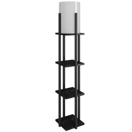 Φωτιστικό Δαπέδου Με Ραφάκια Nora 390FLH1149 21x135cm E27 60W Marble Effect Black Opviq
