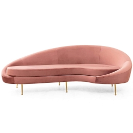 Καναπές Τριθέσιος Eses Right 560ARE1351 255x120x85cm Pink