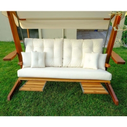 Κούνια Κήπου Τριθέσια Luna Deluxe 675SWG1113 270x139x195cm Beige