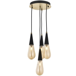 Φωτιστικό Οροφής 683AVN1179 Φ27x90cm 4xE14 4W Black-Gold Opviq