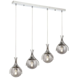 Φωτιστικό Οροφής - Ράγα 683AVN1225 70x13x80cm 4xE27 6W Chrome Opviq