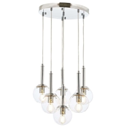 Φωτιστικό Οροφής 683AVN1246 Φ50x90cm 6xE27 6W Chrome Opviq