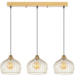 Φωτιστικό Οροφής - Ράγα Bek 942FLG1404 102x30x121cm 3xE27 40W Gold Opviq