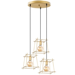 Φωτιστικό Οροφής Coman 942FLG1424 56x56x122cm 3xE27 40W Gold Opviq