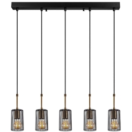 Φωτιστικό Οροφής - Ράγα Kemtel 942FLG1457 80x9x121cm 5xE27 40W Black Opviq
