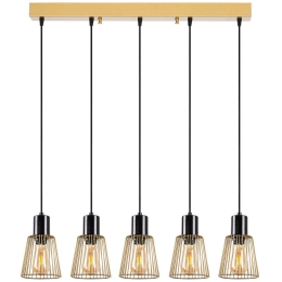 Φωτιστικό Οροφής - Ράγα Kemtel 942FLG1463 85x16x115cm 5xE27 40W Gold Opviq