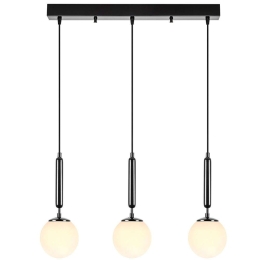 Φωτιστικό Οροφής - Ράγα King 942FLG1469 62x15x134cm 3xE14 40W Black-White Opviq