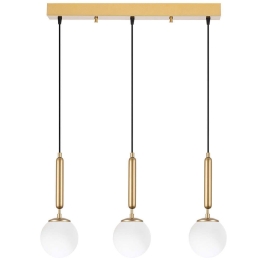 Φωτιστικό Οροφής - Ράγα King 942FLG1473 62x15x134cm 3xE14 40W Gold-White Opviq