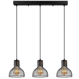 Φωτιστικό Οροφής - Ράγα Vazo 942FLG1630 70x17x114cm 3xE27 40W Black Opviq
