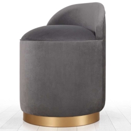 Σκαμπό Dover 209FLF1107 45x70cm Dark Grey-Gold