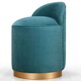 Σκαμπό Dover 209FLF1108 45x70cm Petrol-Gold