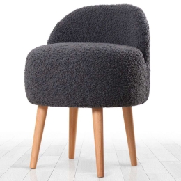 Σκαμπό Rufmee Μπουκλέ 209FLF1153 48x42x47cm Dark Grey-Natural