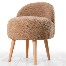 Σκαμπό Rufmee Μπουκλέ 209FLF1154 48x42x47cm Coffee-Natural