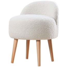 Σκαμπό Rufmee Μπουκλέ 209FLF1155 48x42x47cm White-Natural