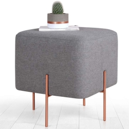 Σκαμπό Copper 209FLF1193 40x40x42cm Grey
