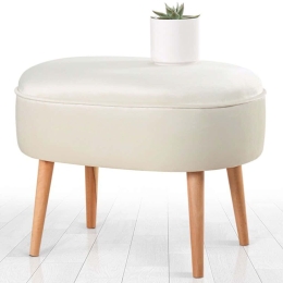 Σκαμπό Moile 209FLF1206 63x44x47cm Cream