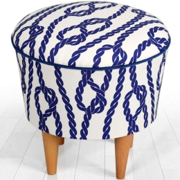 Σκαμπό Cunda 209FLF1216 42x42cm White-Blue
