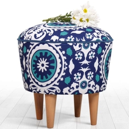Σκαμπό Sky 209FLF1273 42x42cm Blue-White