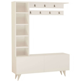 Έπιπλο Εισόδου 835PUQ5058 120x32x161,8cm White Μοριοσανίδα, Μελαμίνη