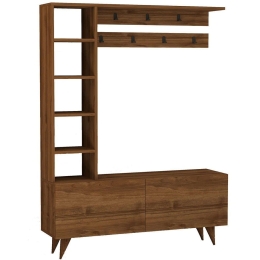 Έπιπλο Εισόδου 835PUQ5059 120x32x161,8cm Walnut Particle Board, Melamine