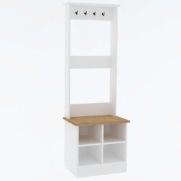 Έπιπλο Εισόδου 835PUQ5061 64x43x175cm Sonoma-White Μοριοσανίδα, Μελαμίνη