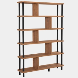 Βιβλιοθήκη Meta 688DRA1208 120x28x168,5cm Black-Pine