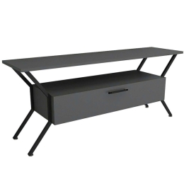 Έπιπλο Τηλεόρασης Tarz 854KLN3078 125x35x54cm Anthracite-Black