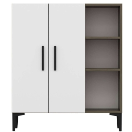 Παπουτσοθήκη - Ντουλάπι Viva 475OLV1619 90x32x105cm Walnut-White Μοριοσανίδα, Μελαμίνη