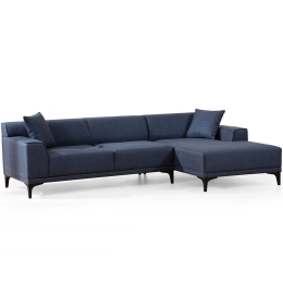 Καναπές Γωνιακός (Δεξιά Γωνία) Petra 560ARE1610 250x145x69cm Blue