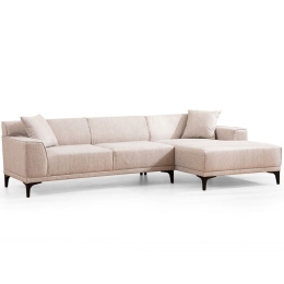 Καναπές Γωνιακός (Δεξιά Γωνία) Petra 560ARE1609 250x145x69cm Beige