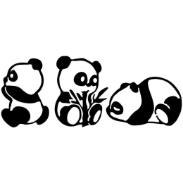 Διακοσμητικό Τοίχου Pandas (Σετ 3Τμχ) 899SKL2364 18x26/20x27/28x18cm Black Wallity Μέταλλο