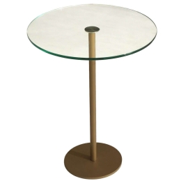 Τραπεζάκι Βοηθητικό Social 552NOS1433 40x40x50cm Gold-Clear