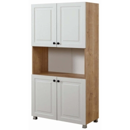 Ντουλάπι Tuvalle 230TVL1503 80x39x160cm Oak-White Μοριοσανίδα,Mdf