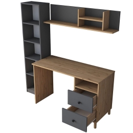 Γραφείο 893RAN3337 120x50x161,8cm Walnut-Anthracite