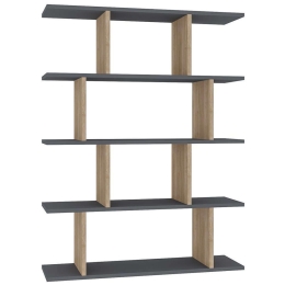 Βιβλιοθήκη Harmon 935CMN1193 90x25x127,4cm Anthracite-Oak