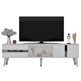 Έπιπλο Τηλεόρασης Vania 475OLV1153 150x50x29,6cm White-Silver