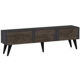 Έπιπλο Τηλεόρασης Veas 327ODS1135 150x30x43cm Anthracite-Walnut