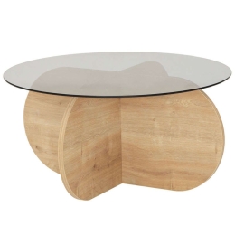 Τραπέζι Σαλονιού Bubble 552NOS2268 75x75x35cm Oak-Fume