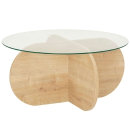 Τραπέζι Σαλονιού Bubble 552NOS2269 75x75x35cm Oak