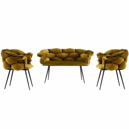 Σαλόνι Balon (Σετ 3Τμχ) 974NMB1806 Ocher-Black