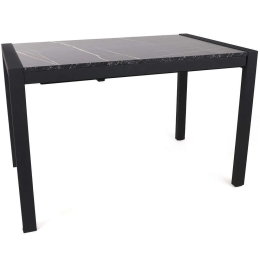 Τραπέζι Επεκτεινόμενο Silva 974NMB1737 120/187x74x75cm Marble Effect Black Μοριοσανίδα, Μέταλλο