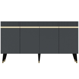 Μπουφές Defne 475OLV1739 150x40x80cm Anthracite-Gold Μοριοσανίδα, Μελαμίνη