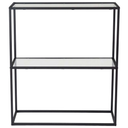 Κονσόλα Berra 706CLN1115 80x30x85cm Black Μέταλλο,Γυαλί