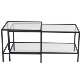 Τραπέζια Σαλονιού Sevay (Σετ 2Τμχ) 706CLN1145 50x50x49/90x45x44cm Black