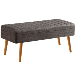 Σκαμπό Με Αποθηκευτικό Χώρο Vina 869VEL5299 110x40x46cm Natural-Anthracite