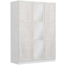 Ντουλάπα Τρίφυλλη Kale 506MNR2256 135x52x210cm White Τρίφυλλη