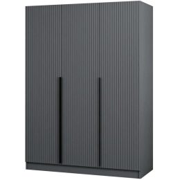 Ντουλάπα Τρίφυλλη Kale 506MNR2287 135x52x210cm Anthracite Τρίφυλλη