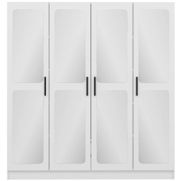 Ντουλάπα Τετράφυλλη Kale 506MNR2446 180x52x190cm White Τετράφυλλη