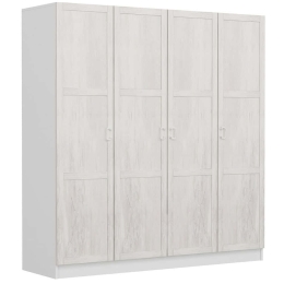 Ντουλάπα Τετράφυλλη Kale Country 506MNR2449 180x52x210cm White Τετράφυλλη